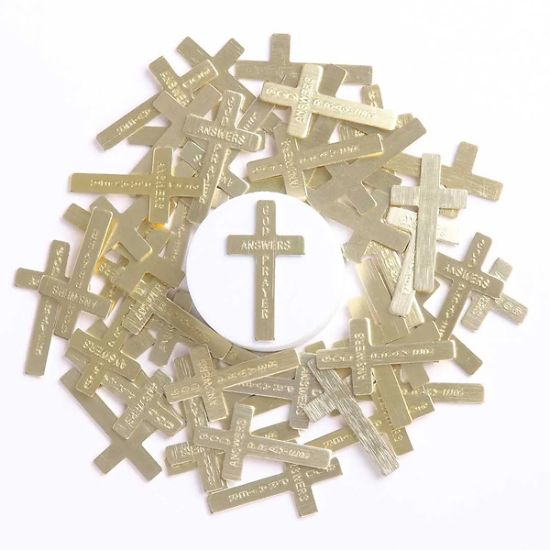 Picture of Pocket Cross God Answers Prayers Gold PK50