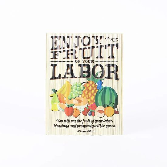 Picture of Sign Corrugated Metal Enjoy Fruit of Your Labor 12X16