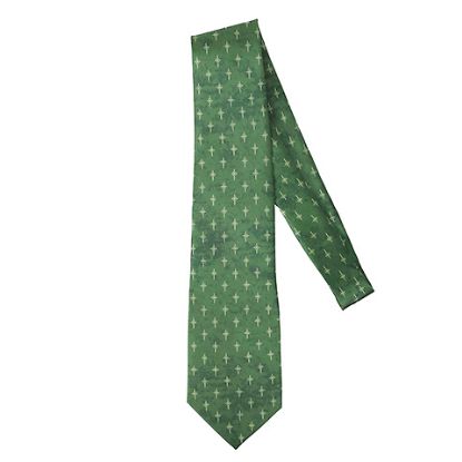 Picture of Freeman Tie Silk Star Cross Green