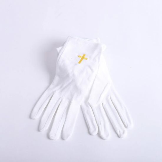 Picture of Glove White W/Gold Cross Extra Large