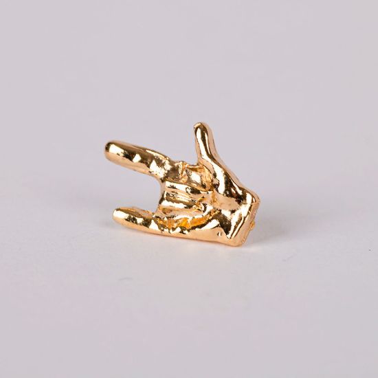 Picture of Lapel Pin Sign I Love You Gold PK6