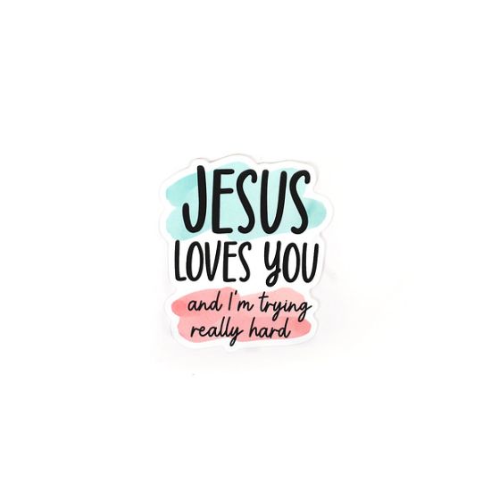 Picture of Sticker Vinyl Jesus Loves You PK5