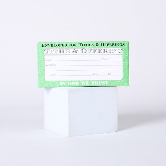 Picture of Offering Envelope Tithe and Offering Green 100CT