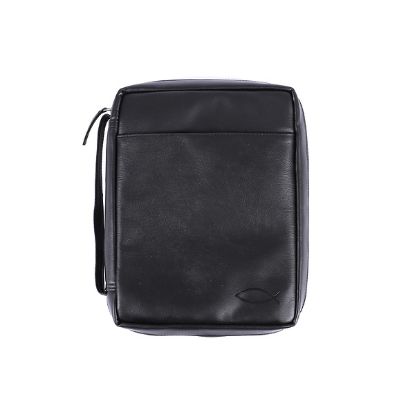 Picture of Bible Cover Imitation Leather Fish Blk Extra Large