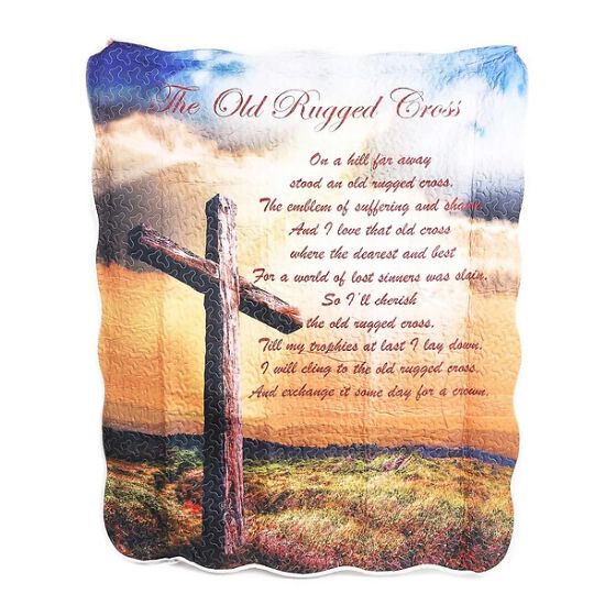Picture of Quilted Throw Old Rugged Cross