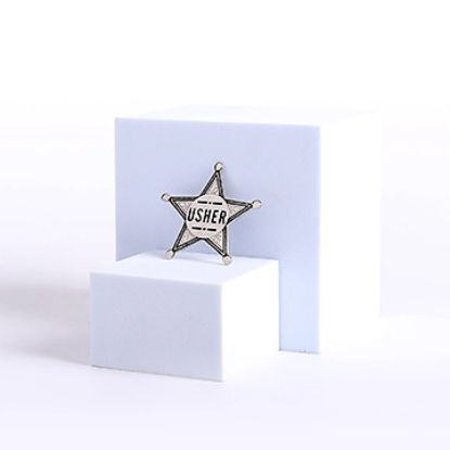 Picture of Badge Metal Usher Star Silvertone Magnet