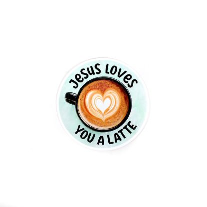 Picture of Sticker Vinyl Jesus Loves You a Latte PK5