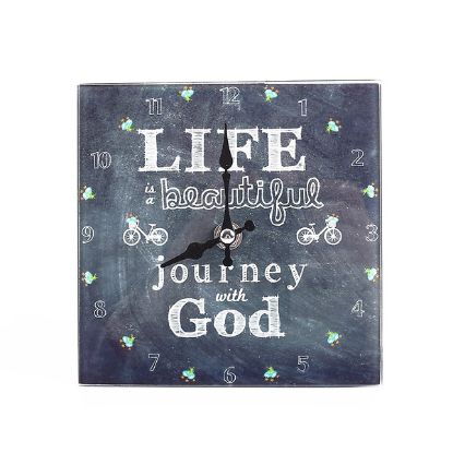 Picture of Glass Table Top Clock Beautiful Journey