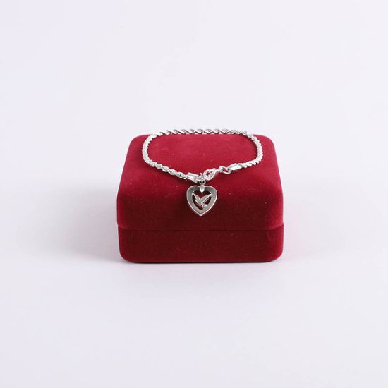 Picture of Bracelet Rope Dove in Heart Rhodium 7 1/2"