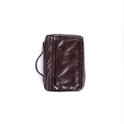 Picture of Bible Cover Leather Patchwork Brown Large