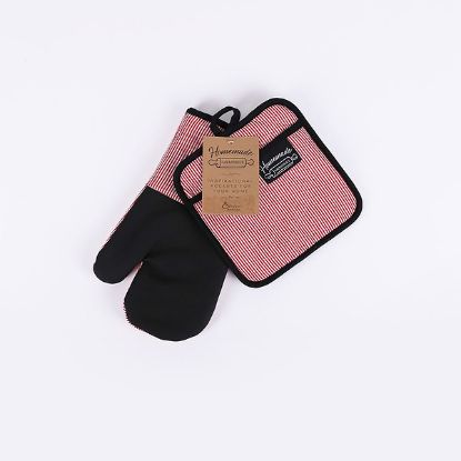 Picture of HM Oven Mitt Set Red/White