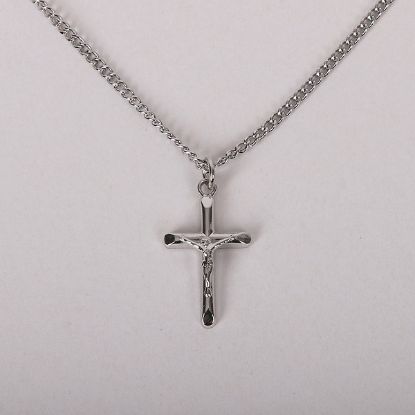 Picture of Necklace Crucifix Sterling 18"
