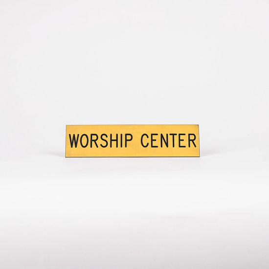 Picture of Sign Engraved Worship Center Adhesive Back Gold