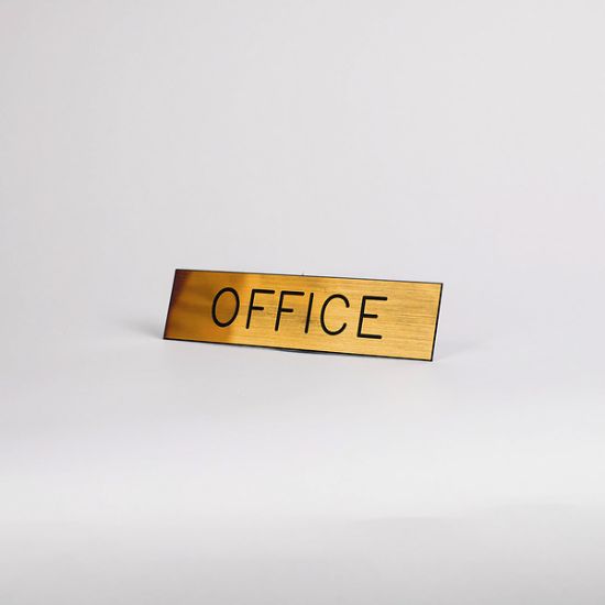Picture of Sign Engraved Office Adhesive Back Gold