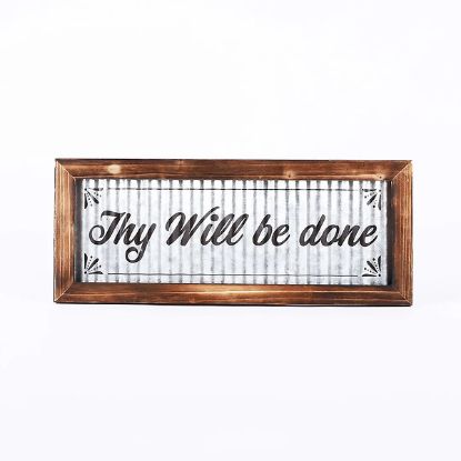 Picture of Wall Decor Corrugated Tin Thy Will Be Done 20X8X.5