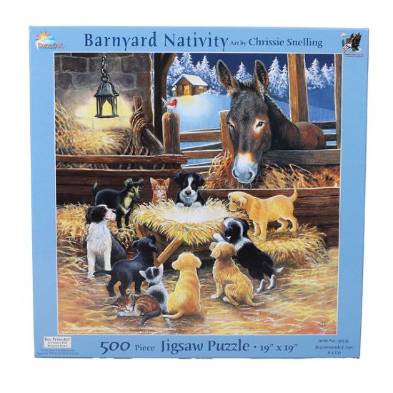 Picture of Puzzle Barnyard Nativity 500PC