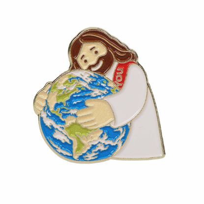 Picture of Pin Enamel Jesus Hugs World PK3