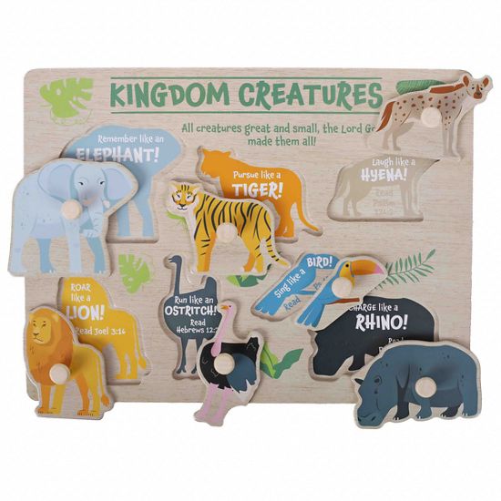 Picture of Puzzle Wood Peg Kingdom Creatures