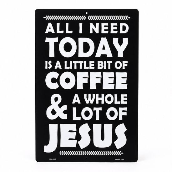 Picture of Parking Sign Metal Coffee & Jesus