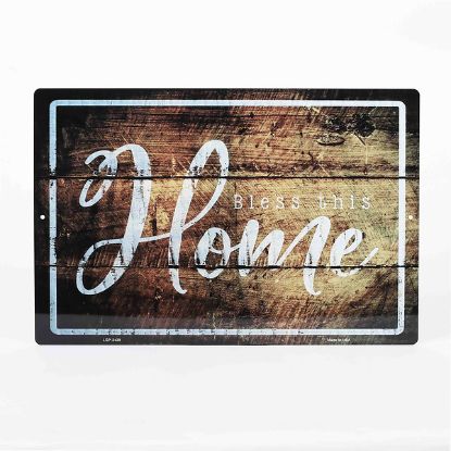 Picture of Parking Sign Metal Bless This Home Wood Silhouette