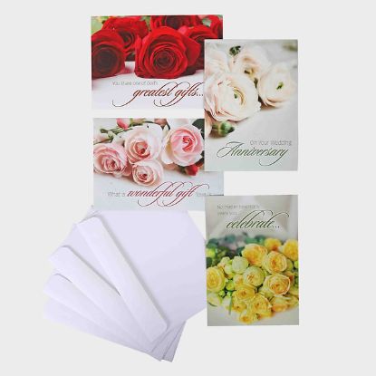 Picture of Boxed Cards Anniversary Roses in Bloom 12CT