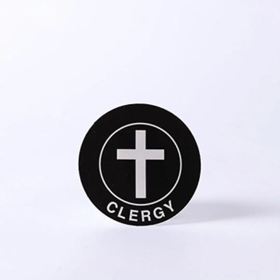 Picture of Clergy Static Cling Emblem Black Background - Pack of 6