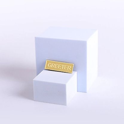 Picture of Gold Metal Greeter Magnetic Badge