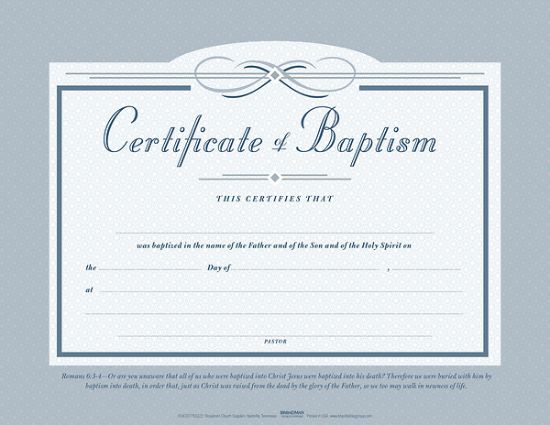Picture of Flat Baptism Certificate