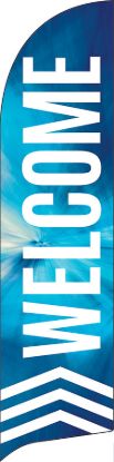 Picture of Welcome Blue Chevron Flag Banner