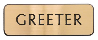 Picture of Contemporary Engraved Gold Greeter Badge
