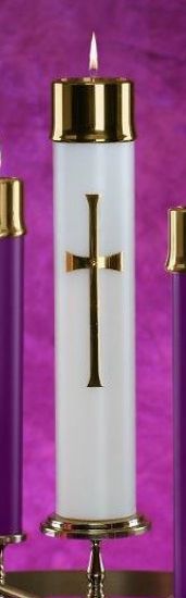 Picture of Lux Mundi Liquid Wax Latin Cross Christ Candle Shell Shell