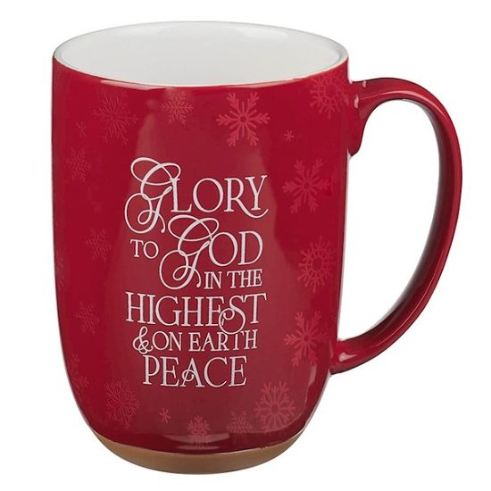 Picture of Mug Red Glory to God Luke 2:14