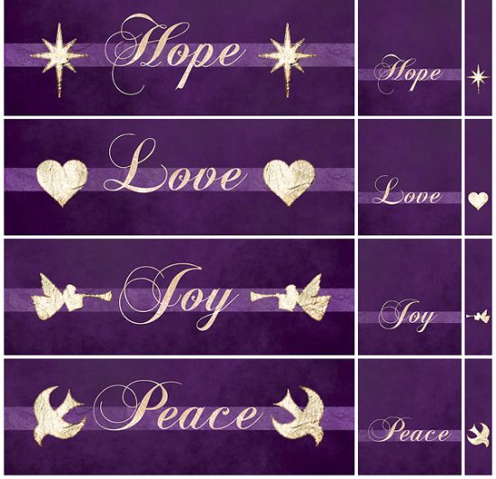 Picture of Chrismons Advent Three Piece Parament Set - Purple