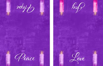 Picture of Four Sided Advent Candles Altar Cloth - Purple