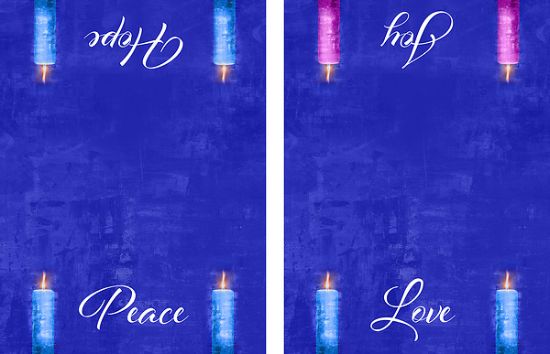 Picture of Four Sided Advent Candles Altar Cloth - Blue
