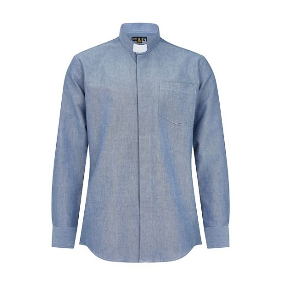 Picture of Fair Trade Men's Cotton Long Sleeve Dark Blue Tailored Shirt 17"